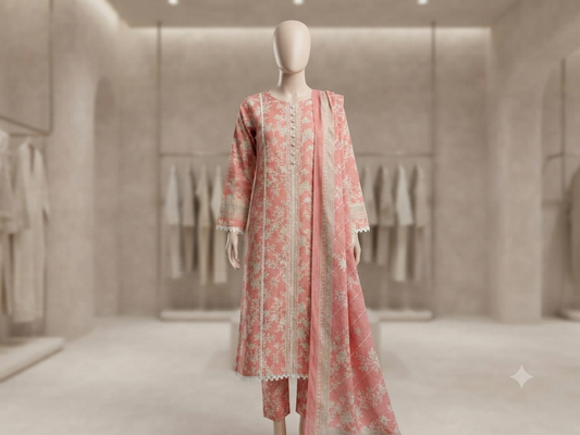 Muznah Printed Lawn Frock Premium Wear | F-27