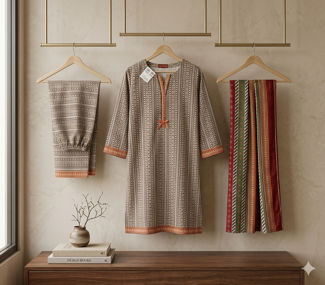 Bin Saeed Stitched 3 Piece Lawn Suit 32 – Comfortable & Stylish Daily Wear for Women