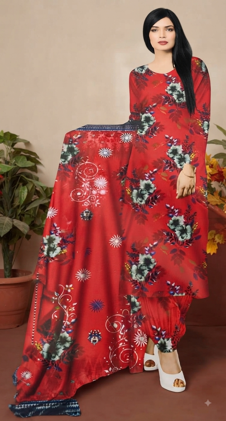 3 Piece Digital Printed LAWN SUIT - AZADI SALE