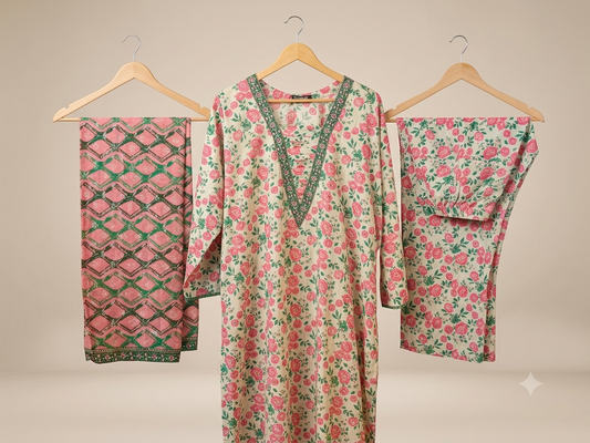 Digital Printed Ready To Wear 3PC Lawn Airline Long Shirt | AL-03