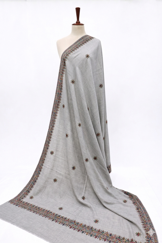 Premium Embroidered Lawn Shawl – Elegant Soft Fabric with Fancy Border