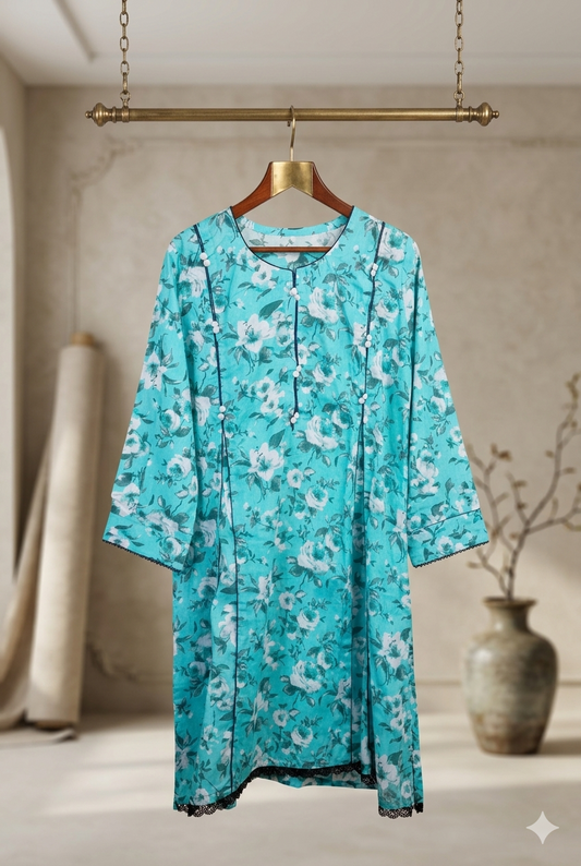 Printed Allover 2-Piece Lawn Frock