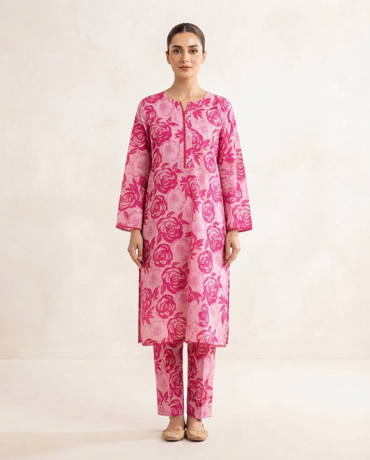 2-Piece Printed Stitched Khaddar Suit k-11