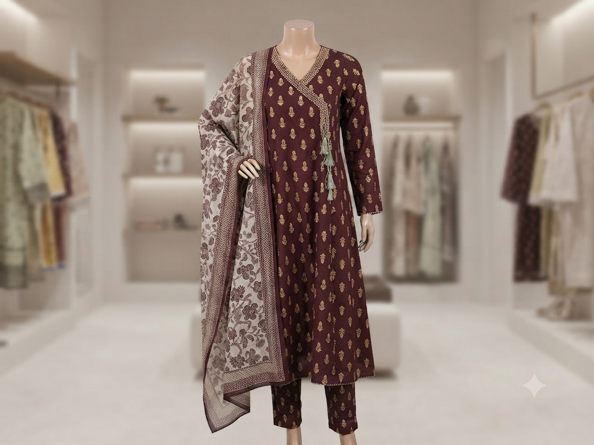 Muznah Printed Lawn Frock Premium Wear | F-23