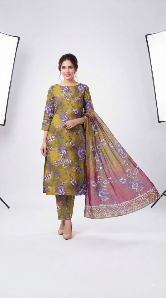 3 Piece Digital Printed LAWN SUIT - AZADI SALE