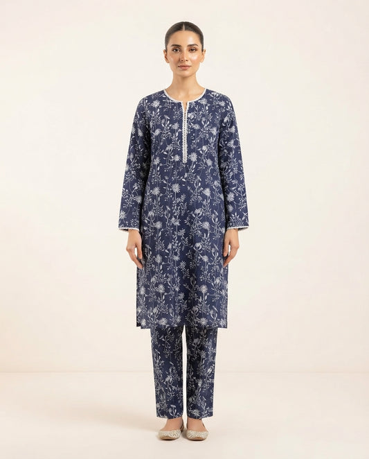 2-Piece Printed Stitched Khaddar Suit k-09