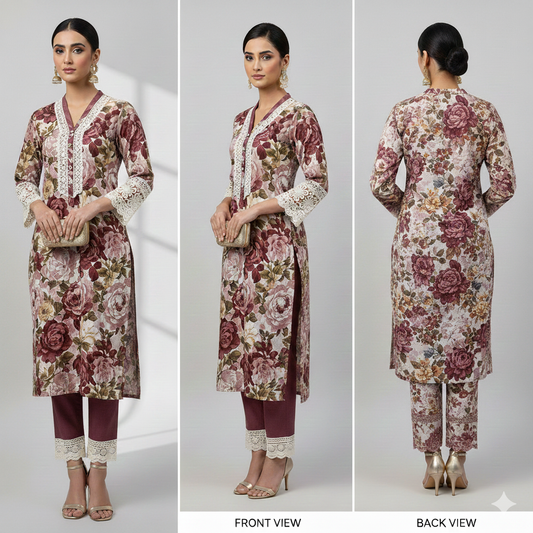 Rustic Rose Garden Kurti
