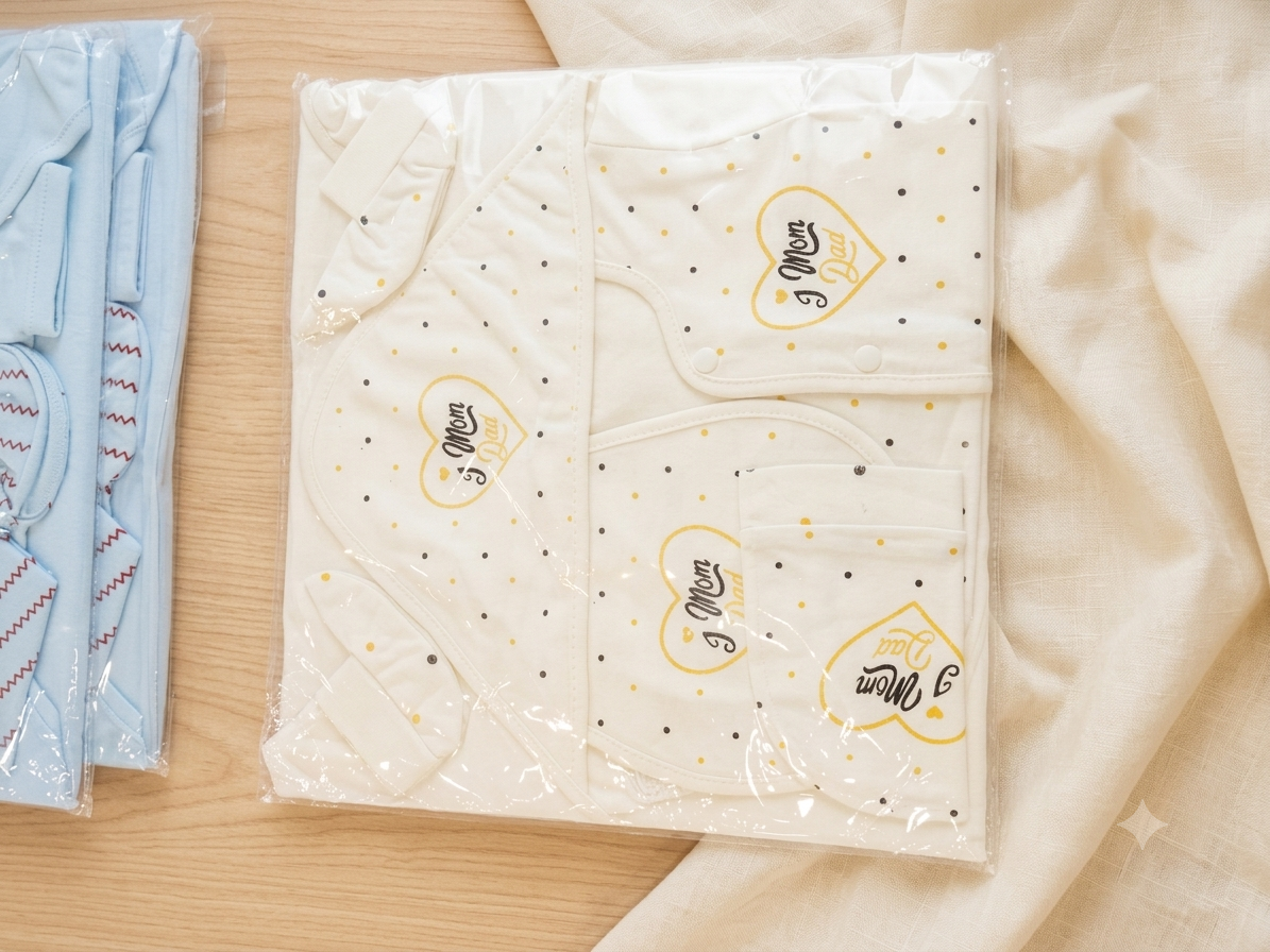 Newborn Baby 6 Pcs Starter Gift Set For 0-3 Months