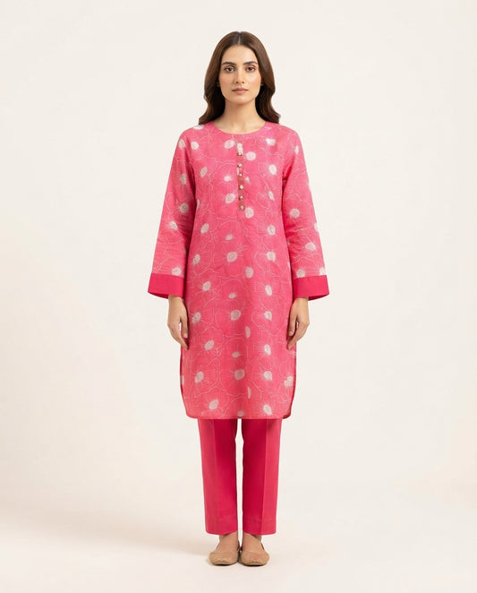 Premium Women's 2 Piece Linen Stitched Suit Free Size - L#19