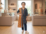 Muznah Girls Printed 3 Piece Stitched Suit | Sizes 6-14 years