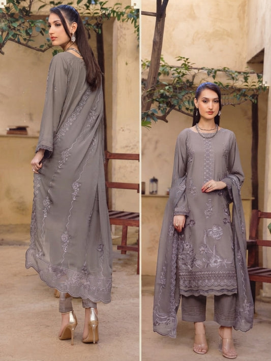 Airjet Fancy Wool Karandi Embroidered Shirt | Alif Vol-575