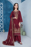 Airjet Fancy Peach Wool Embroidered Suit | Alif Vol-562 (Design - 05)