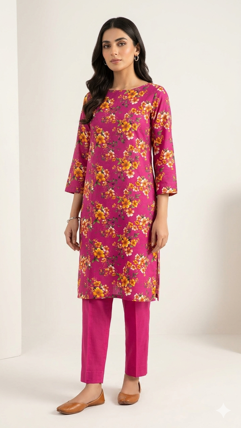 Design 10 Premium Lawn 2 Piece Suit – Summer Collection