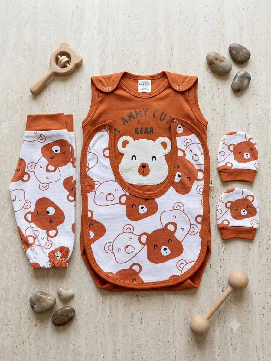Adorable Newborn Soft Knit 4-Piece Outfit (N#14)