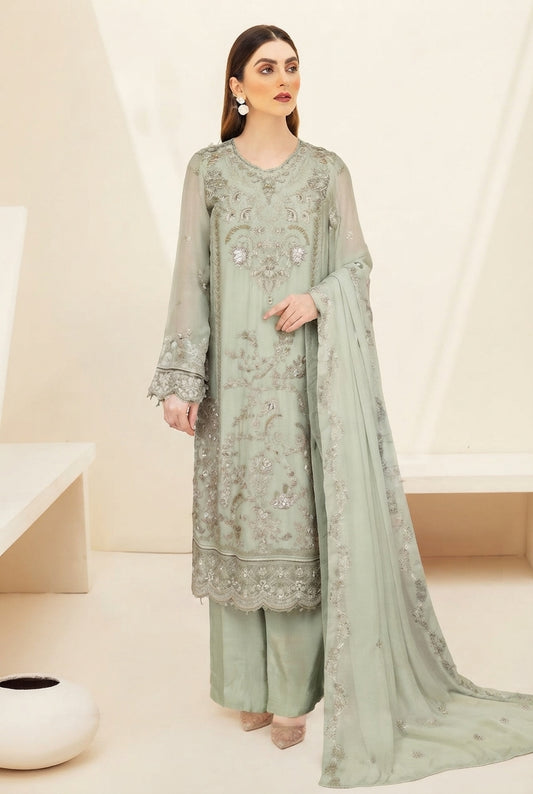 WF-681 Ramsha Luxury Embroidered 3-Piece Suit | Festive Wear