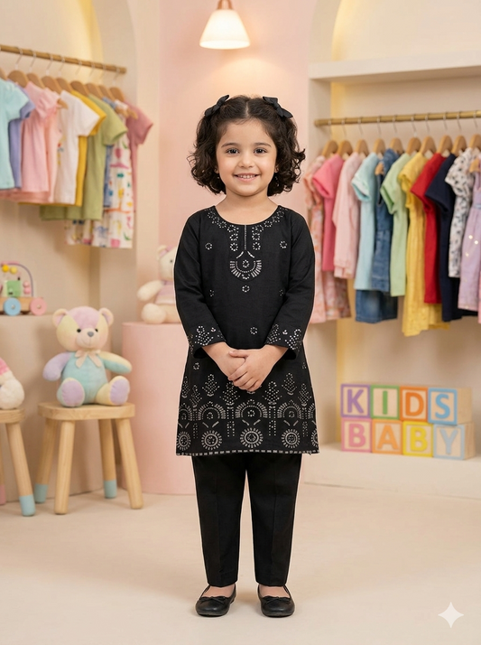 Girls’ Embroidered Kurta Set | K-71 - size 20 to 36