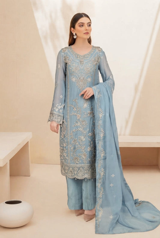 WA-681 Ramsha Luxury Embroidered 3-Piece Suit | Festive Wear
