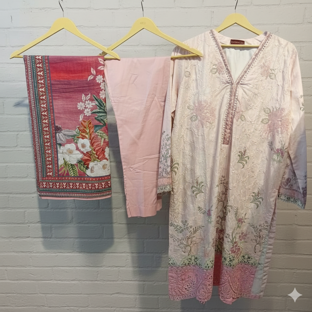 Bin Saeed Embroidered 3-Piece Suit