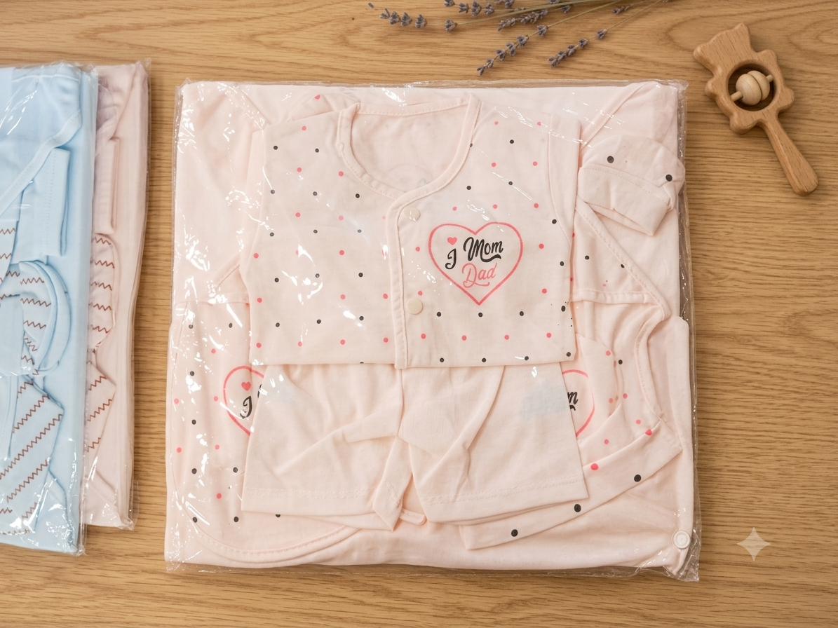 Newborn Baby 6 Pcs Starter Gift Set For 0-3 Months