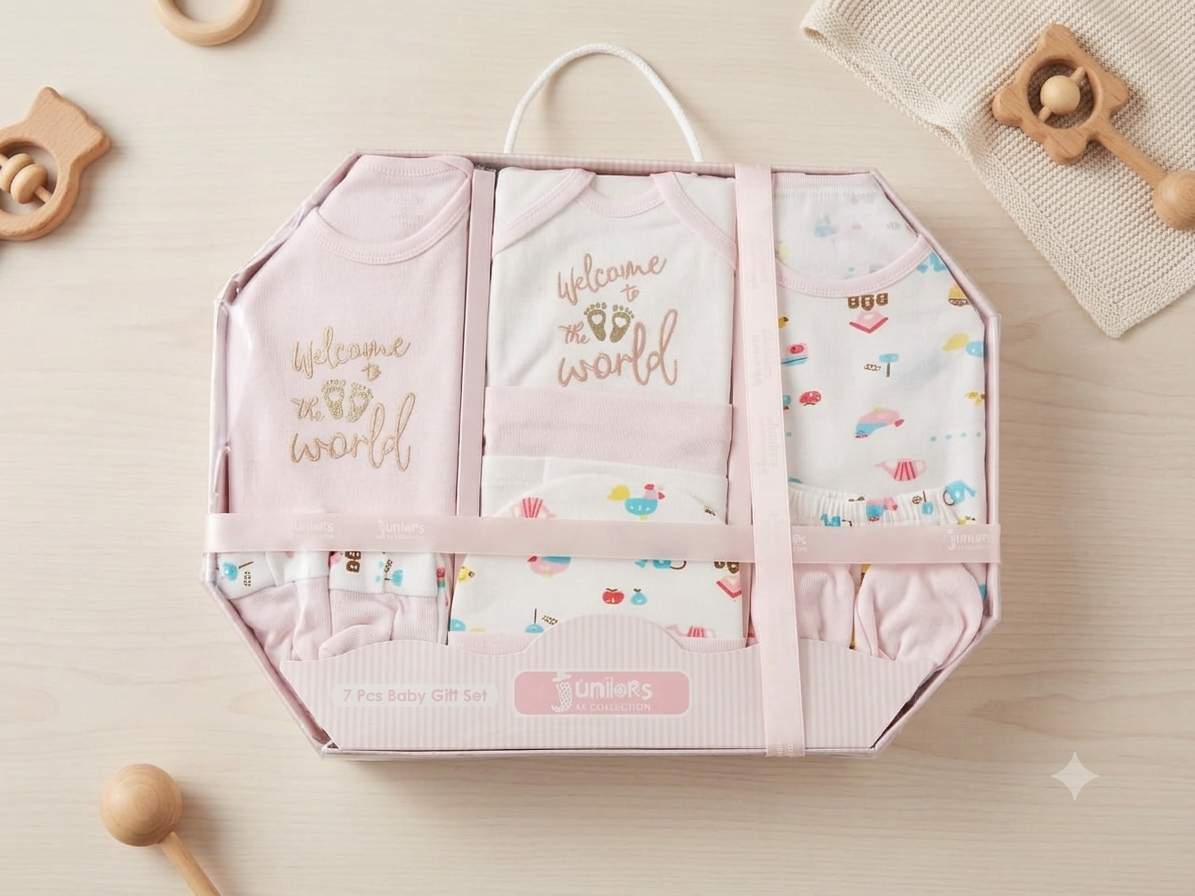 Newborn Baby 9 Pcs Starter Gift Box Set For 0-6 Months