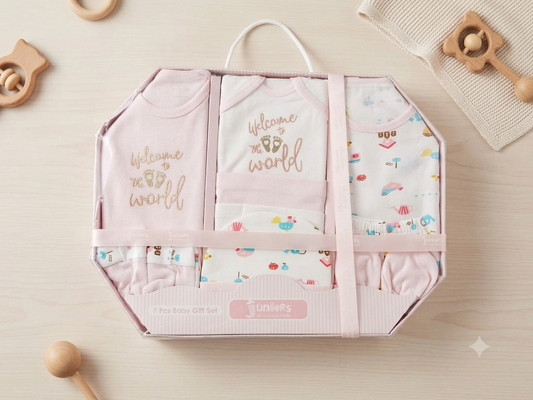Newborn Baby 9 Pcs Starter Gift Box Set For 0-6 Months