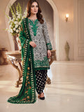 3 Piece Printed Linen sequence boring patch work - 15