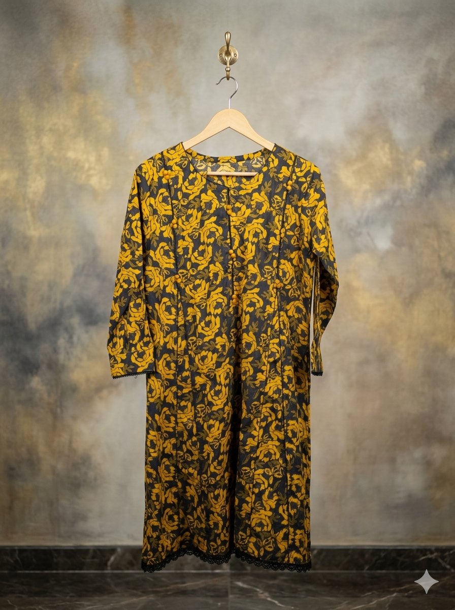 Printed Allover 2-Piece Lawn Frock