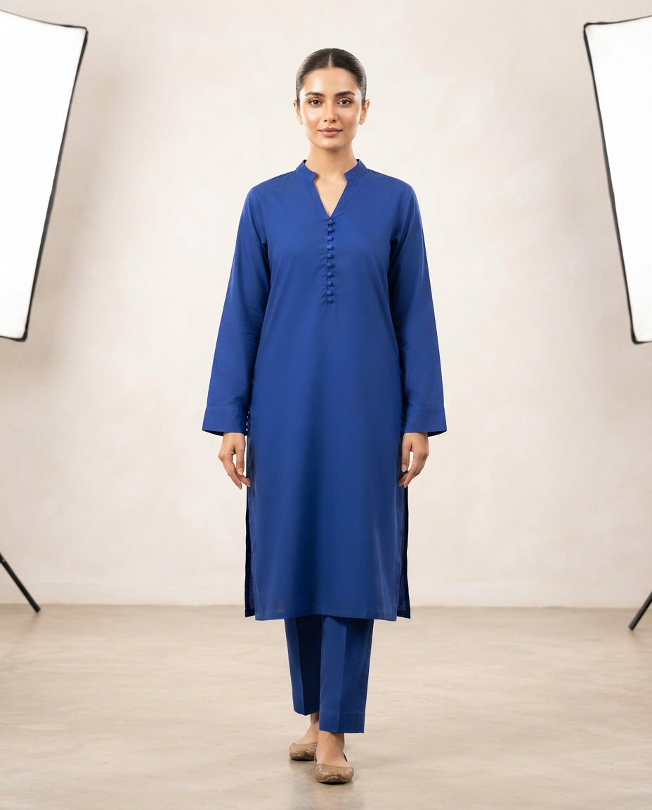 Premium Women's 2 Piece Linen Stitched Suit Free Size - L#32