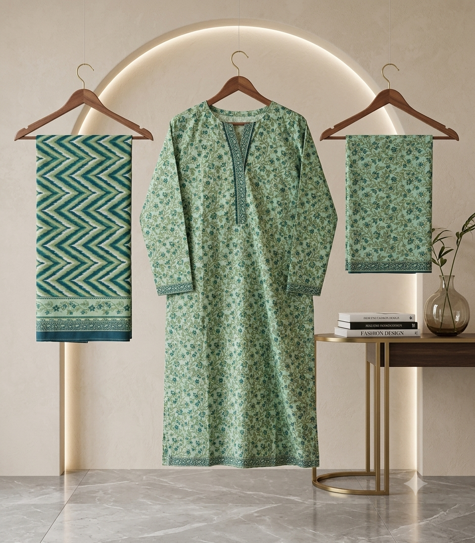 Bin Saeed Stitched 3 Piece Lawn Suit 60