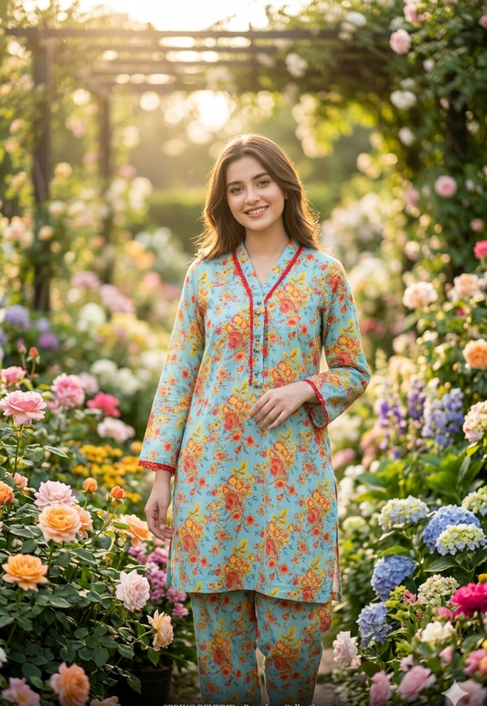 Women’s 2 Piece Stitch Lawn Suit – Casual & Summer Wear | 33