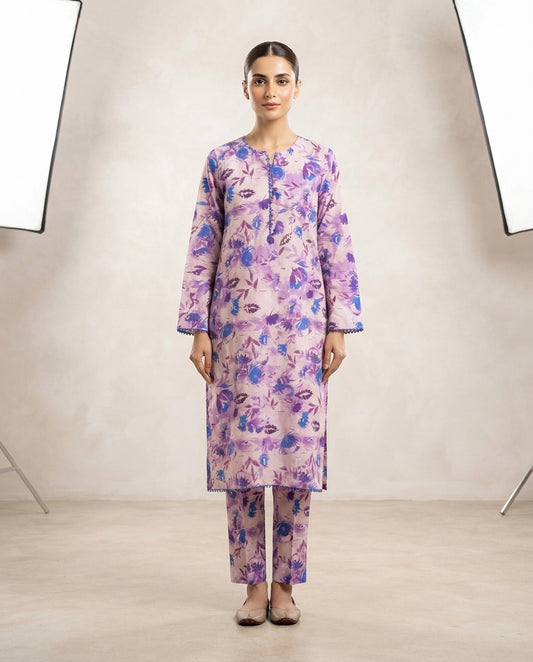 2-Piece Printed Stitched Khaddar Suit k-07