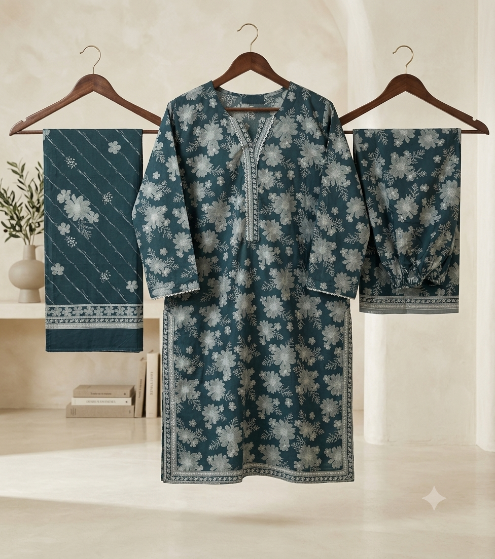 Bin Saeed Stitched 3 Piece Lawn Suit 52