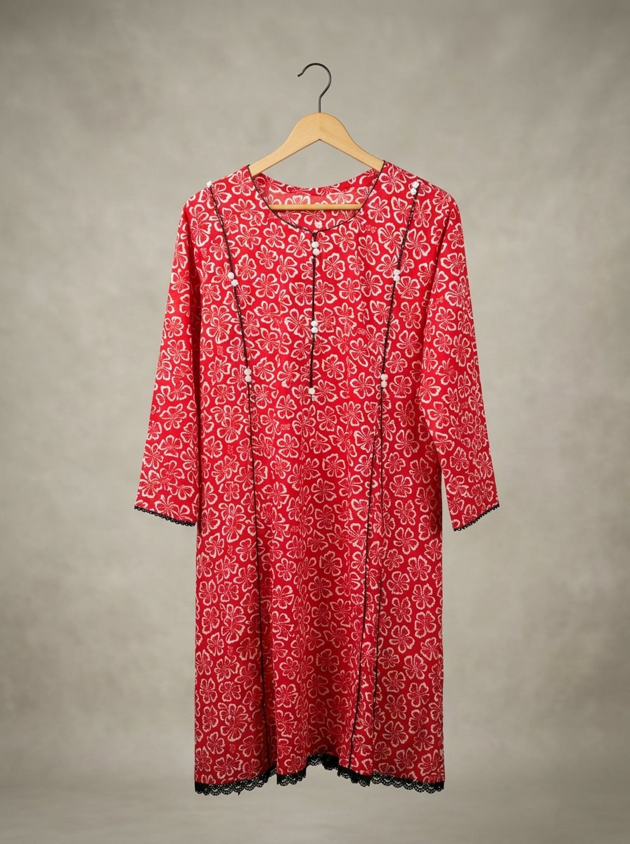 Printed Allover 2-Piece Lawn Frock