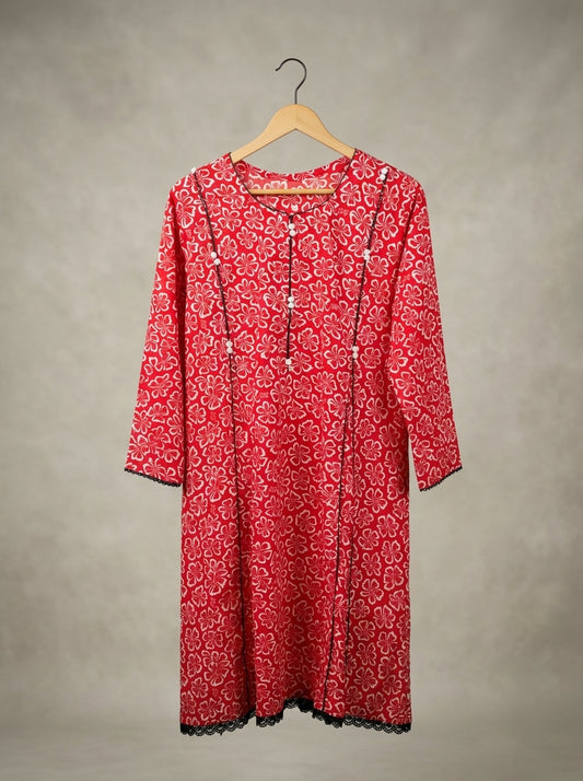 Printed Allover 2-Piece Lawn Frock