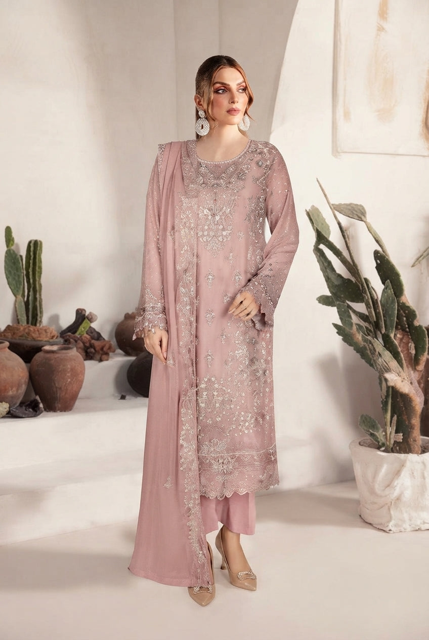 WC-503 Ramsha Luxury Embroidered 3-Piece Suit | Festive Wear