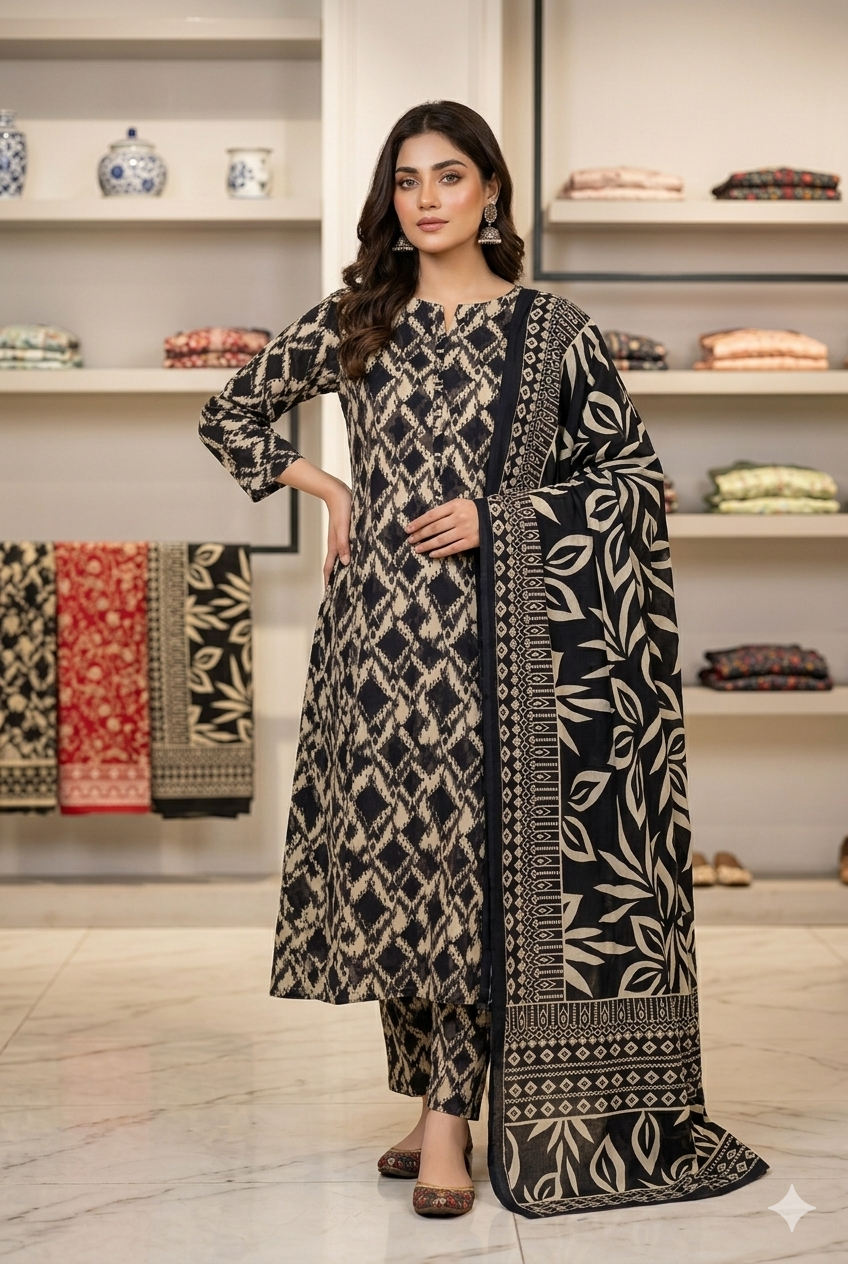 Muznah Printed Lawn  Frock Premium Wear | F-05