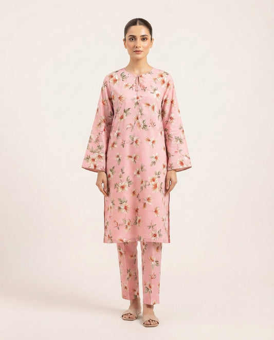Premium Women's 2 Piece Linen Stitched Suit Free Size - L#33