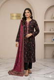 MUZNAH 3-PC stitched Printed Lawn  Suit - M-09