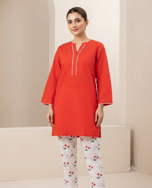 Premium Women's 2 Piece Cotton Stitched Suit – Soft & Comfortable Casual Wear