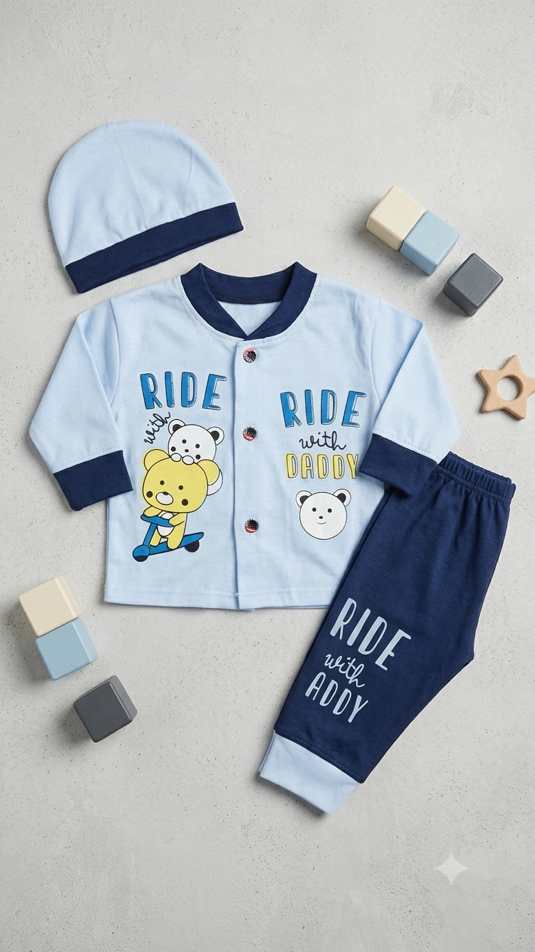 Adorable Newborn Soft Knit 3-Piece Outfit (N#07)