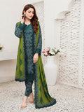 3 Piece Printed Linen sequence boring patch work - 16