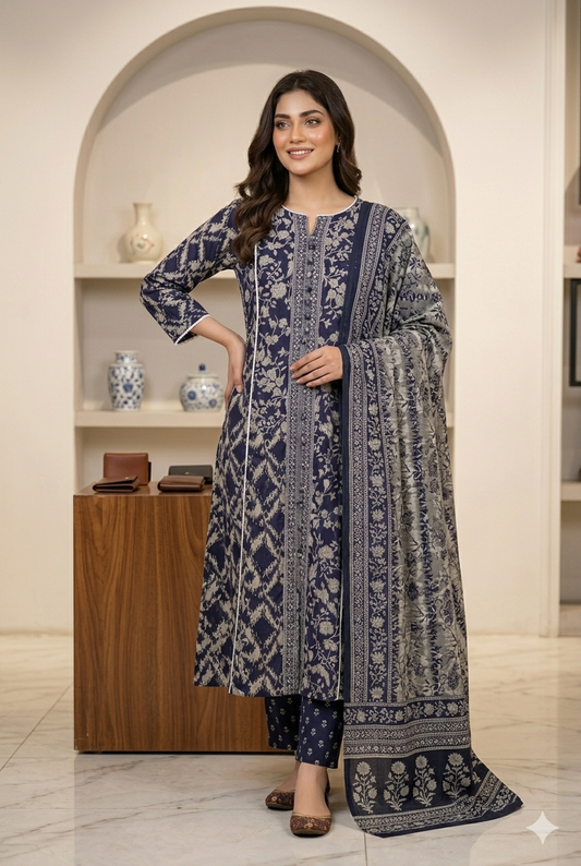 Muznah Printed Lawn  Frock Premium Wear | F-04