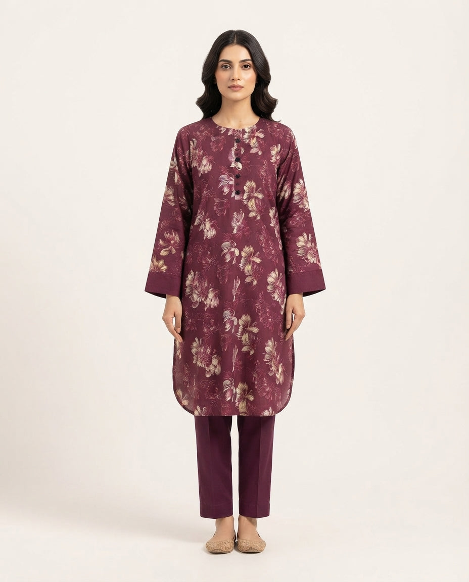 Premium Women's 2 Piece Linen Stitched Suit Free Size - L#17
