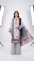 3 Piece Digital Printed Linen Suit | L#08
