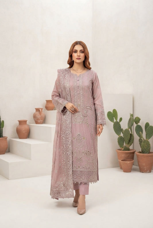 WA-624 Ramsha Luxury Embroidered 3-Piece Suit | Festive Wear