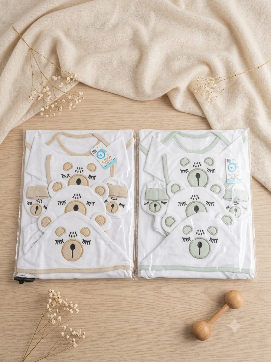 Newborn Baby 6 Pcs Starter Gift Set For 0-3 Months