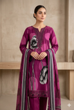 Premium Printed Lawn 3-Piece Unstitched Suit - Sequence Boring Patch Work EMB-04