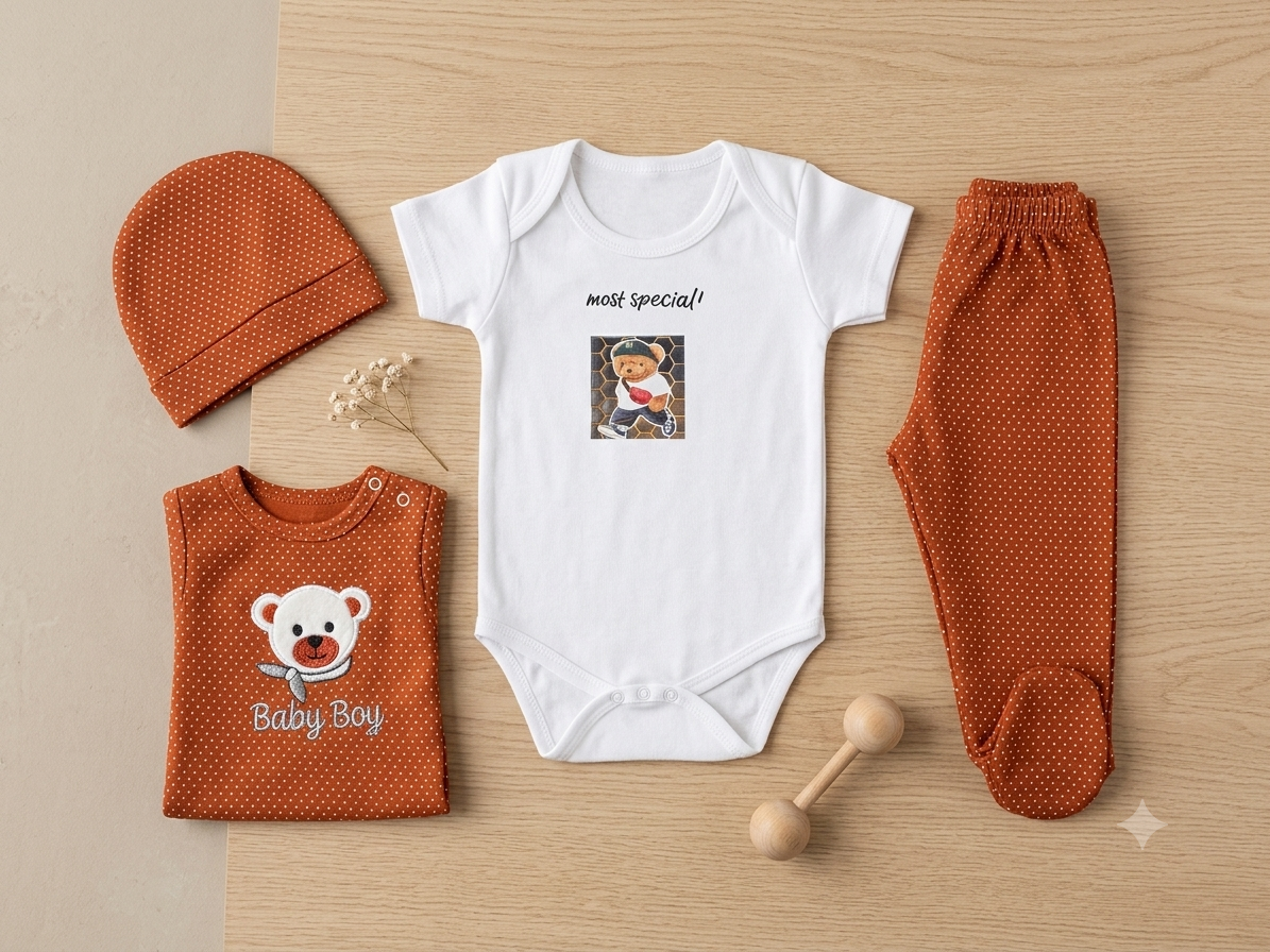 Adorable Newborn Soft Knit 4-Piece Outfit (N#16)