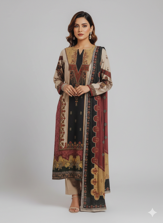 Fiza Noor Rang e Haya Design-07 | Digital Printed Lawn Suit