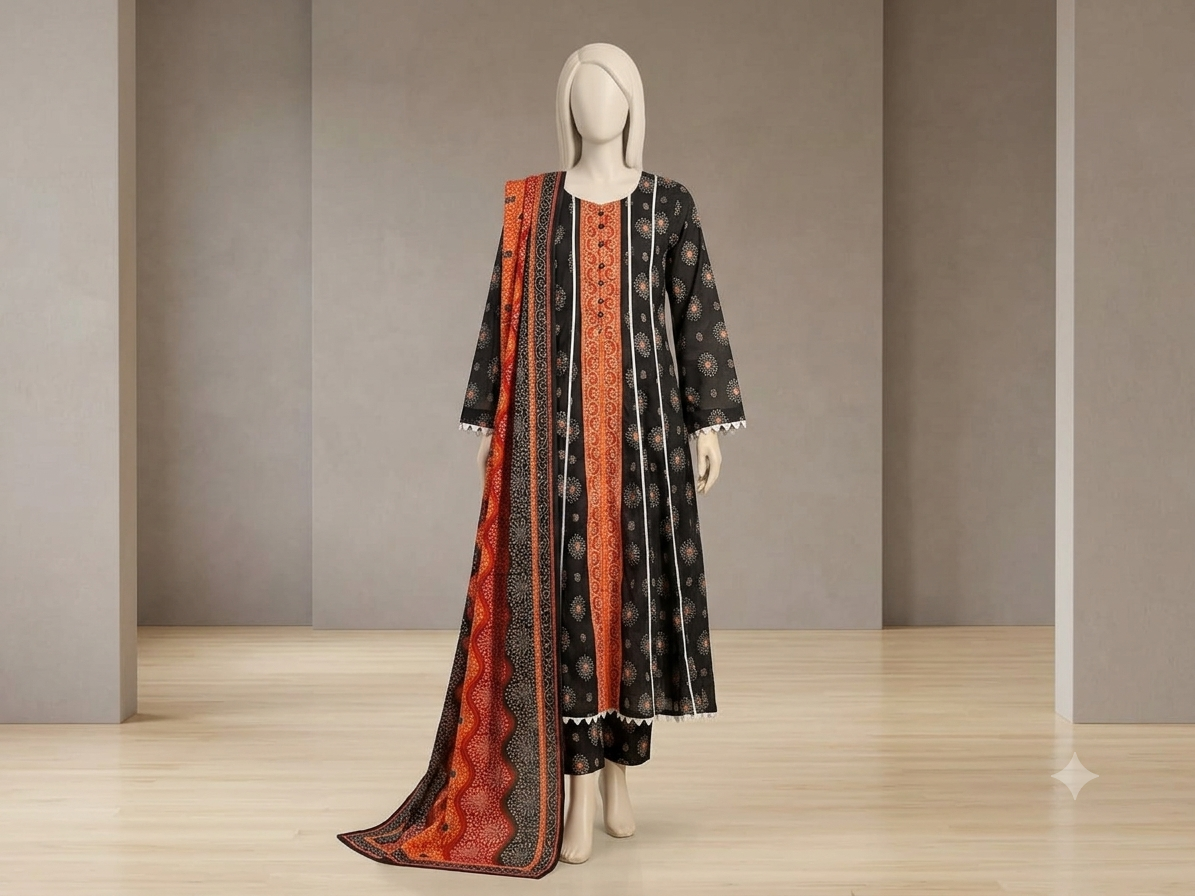 Muznah Printed Lawn Frock Premium Wear | F-22